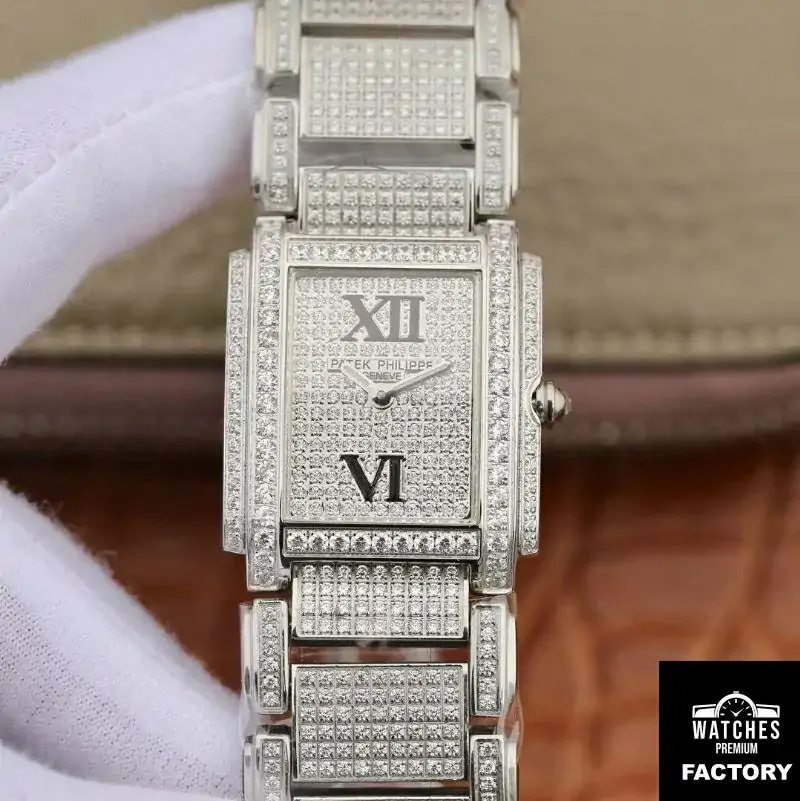 Patek Philippe Ladies Twenty-4 4908 / 101G-001 Silver Diamond Dial
