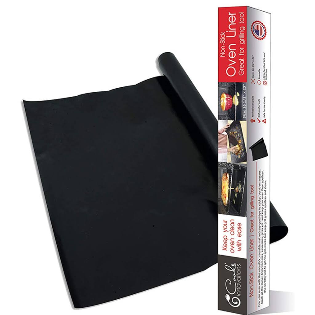 Cooks Innovations Black Non-Stick Reusable Liner Protector for Electric, Gas, Toaster Ovens & Grills 2 Pack