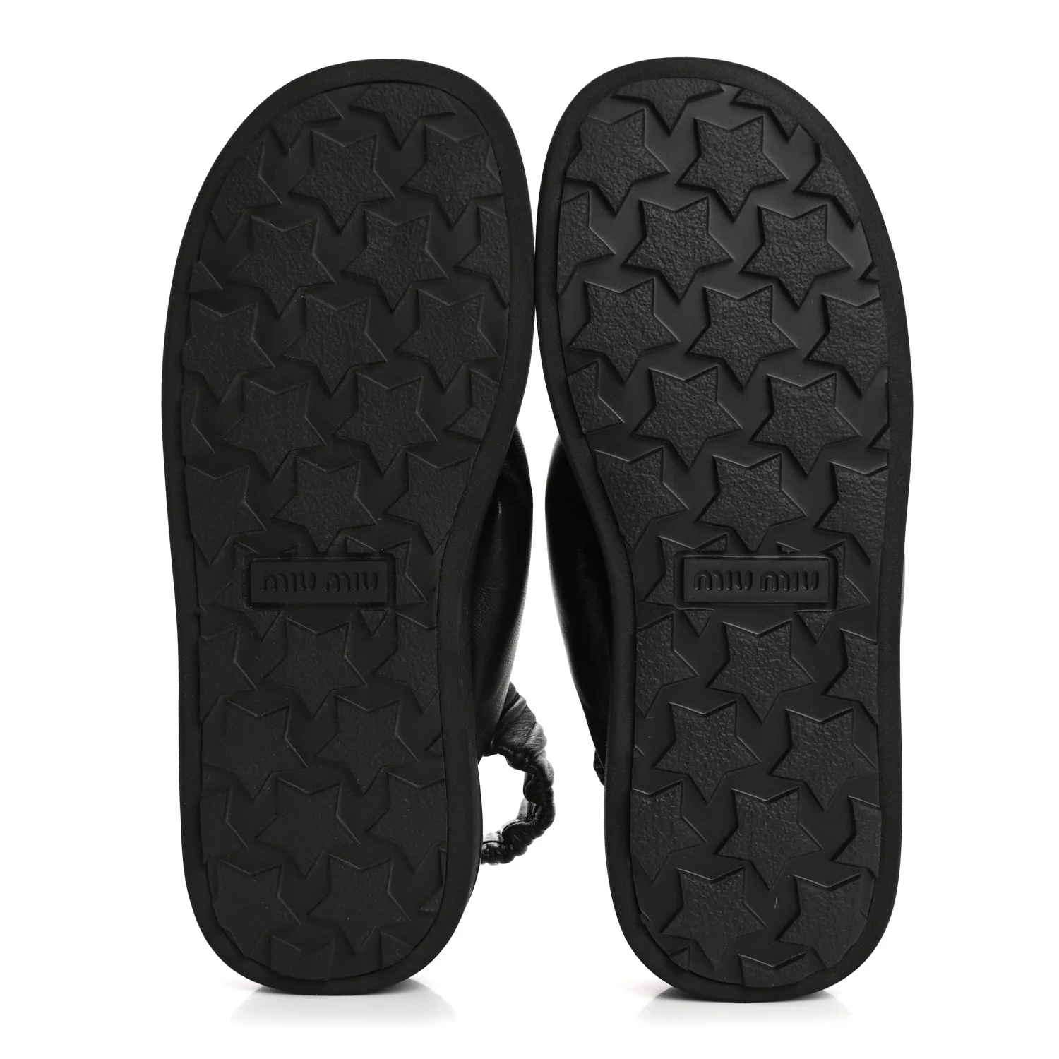 Padded Nappa Flatform Sandals 35 Black