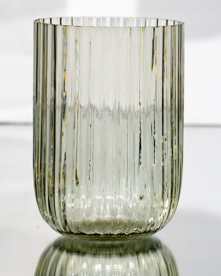 JOIA - SMALL GLASS RIFFLED EMERALD