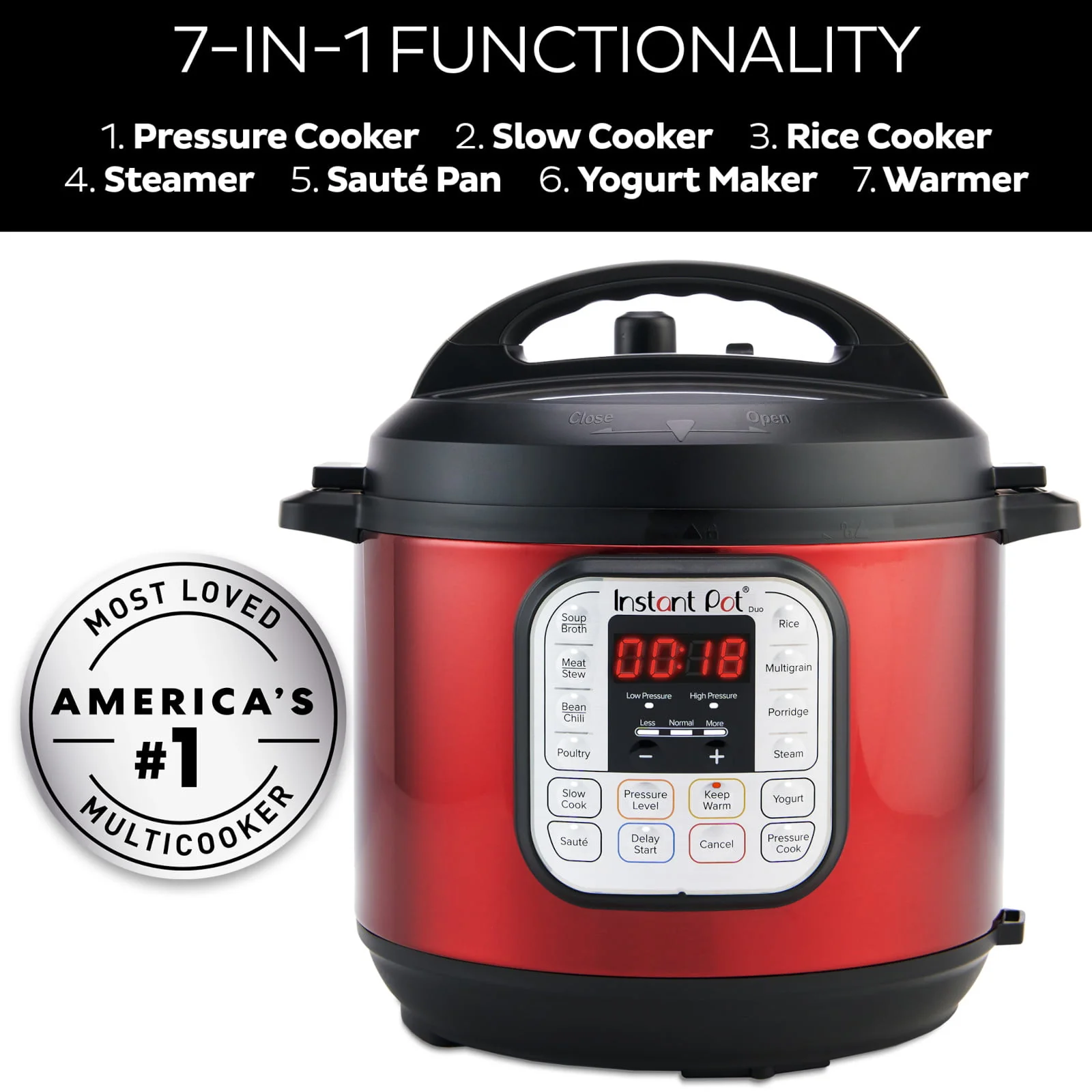 Instant Pot Duo™ 6 Quart Multi - Cooker, Red Stainless Steel