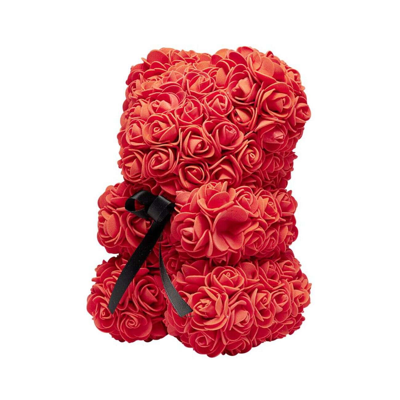 Ourson bouton de rose rouge 15x16xH23cm