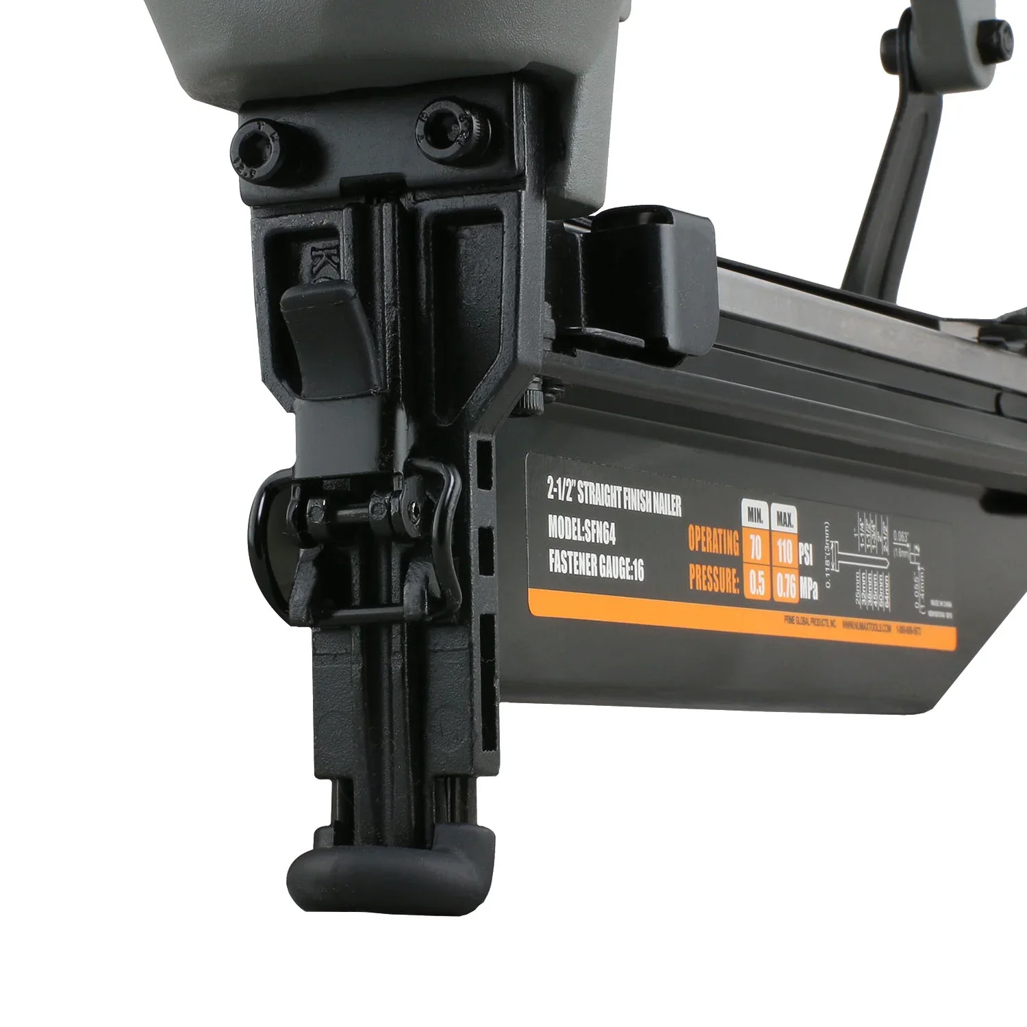 NuMax SFN64 Pneumatic 16-Gauge 2-1/2 Straight Finish Nailer