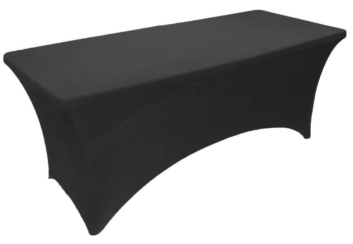 Gowinex Black 8 ft Spandex Fitted Stretch Tablecloth Table Cover, Size: 8ft (30x96 inches)