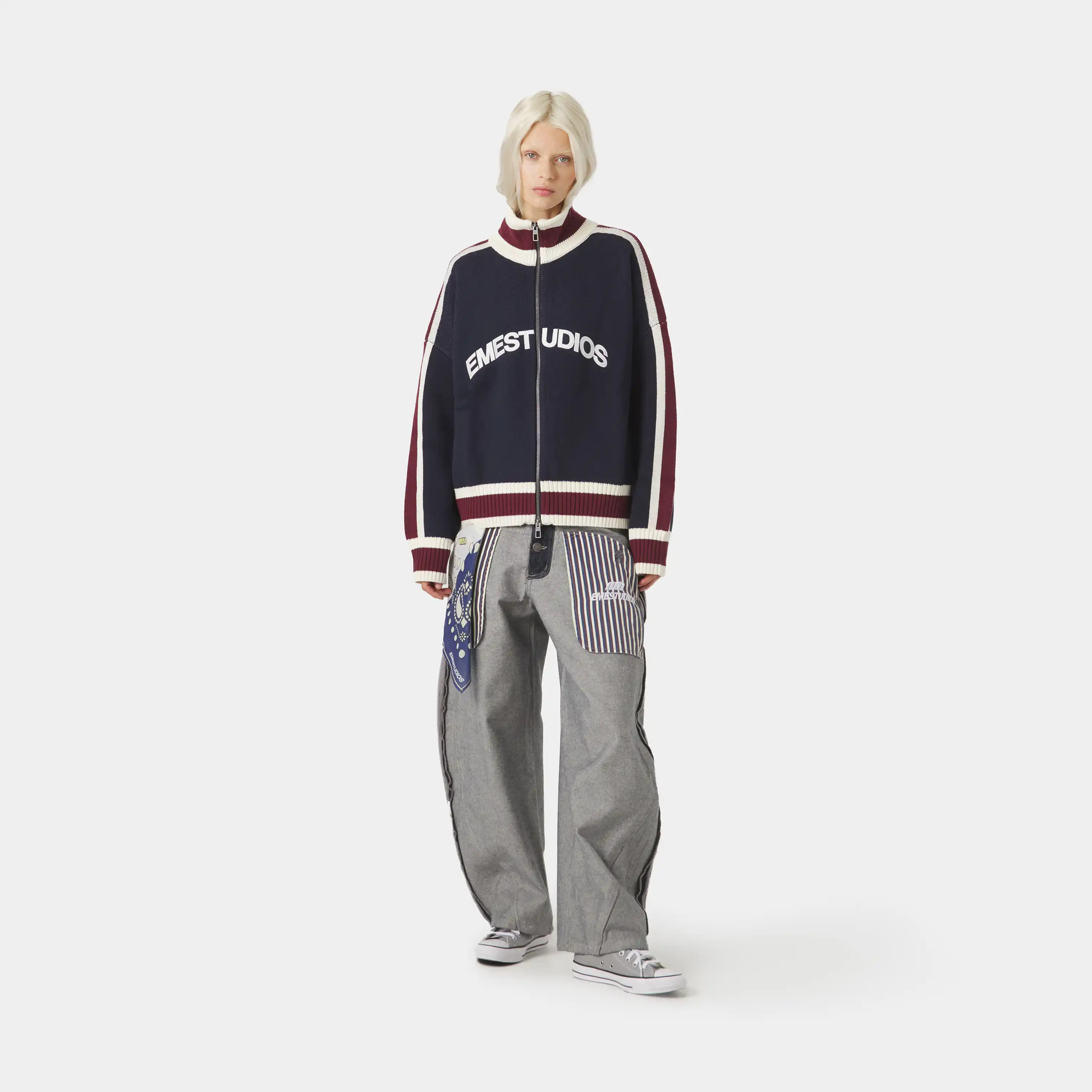 Echellor Navy Zipper Knit