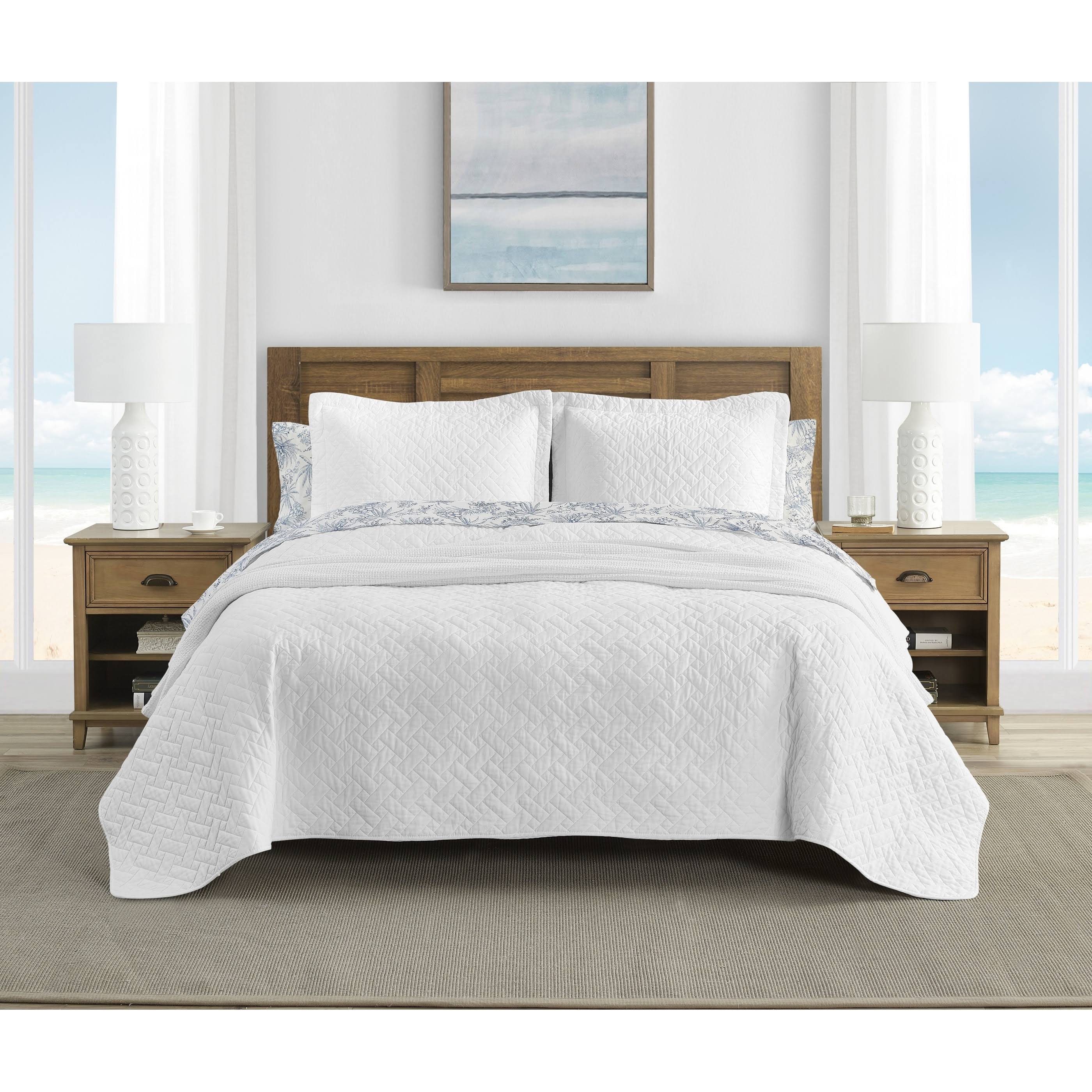 Tommy Bahama Solid Quilt Set - White - Full/Queen