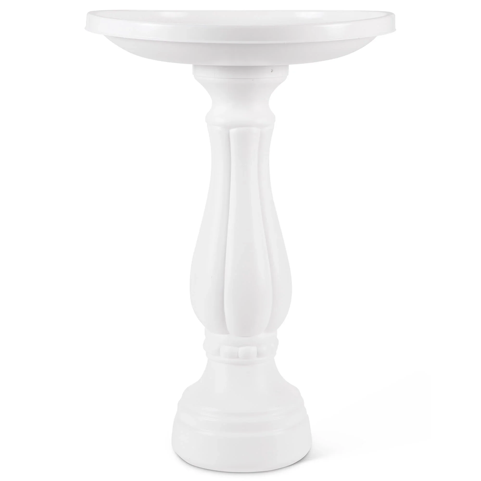 Bloem Promo Birdbath With Pedastal:  White - 17 Basin With 2 Depth, 25 Fillable Pedastal, Smooth Gloss, Durable & Weather Resistant Resin, For Indoor &Outdoor Use, Gardening