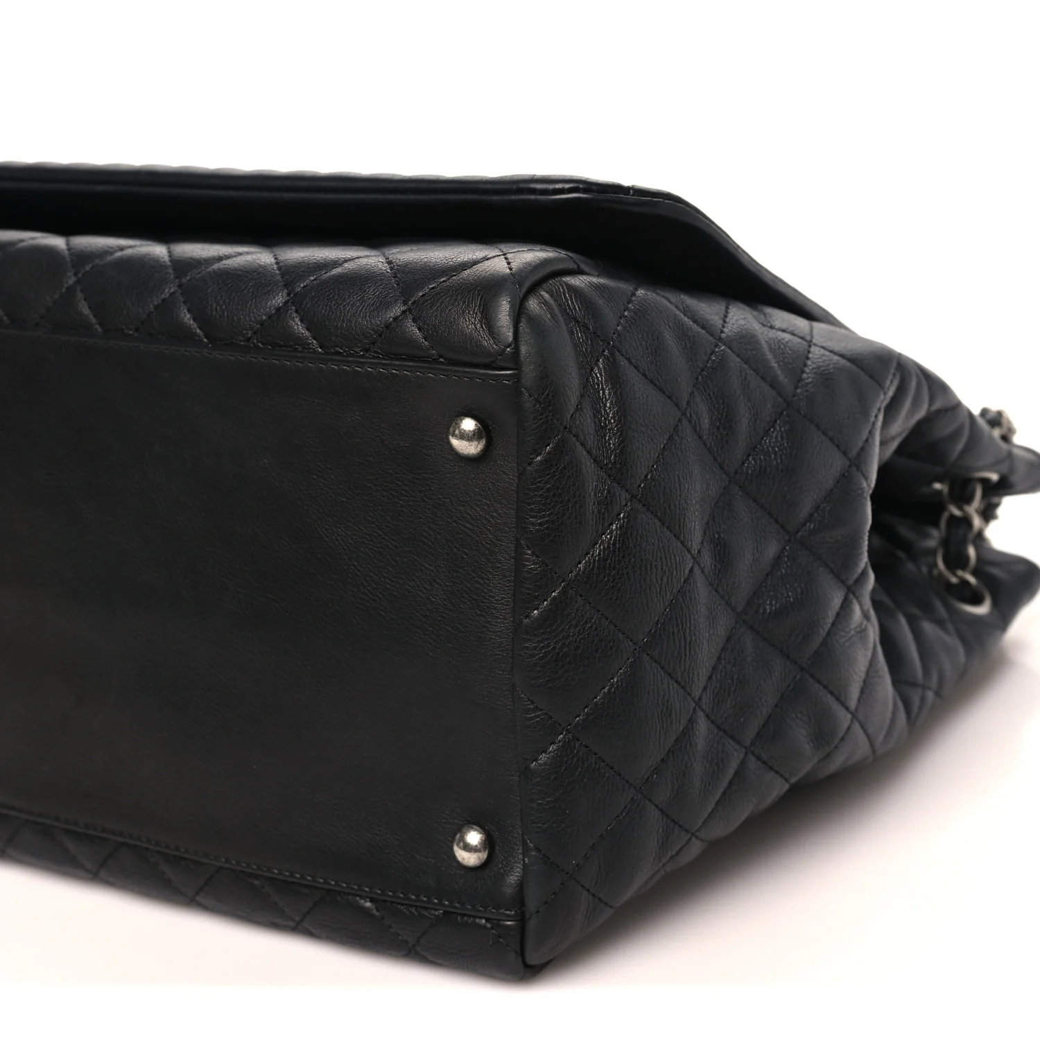 Calfskin Quilted Istanbul Accordion Large Flap Black