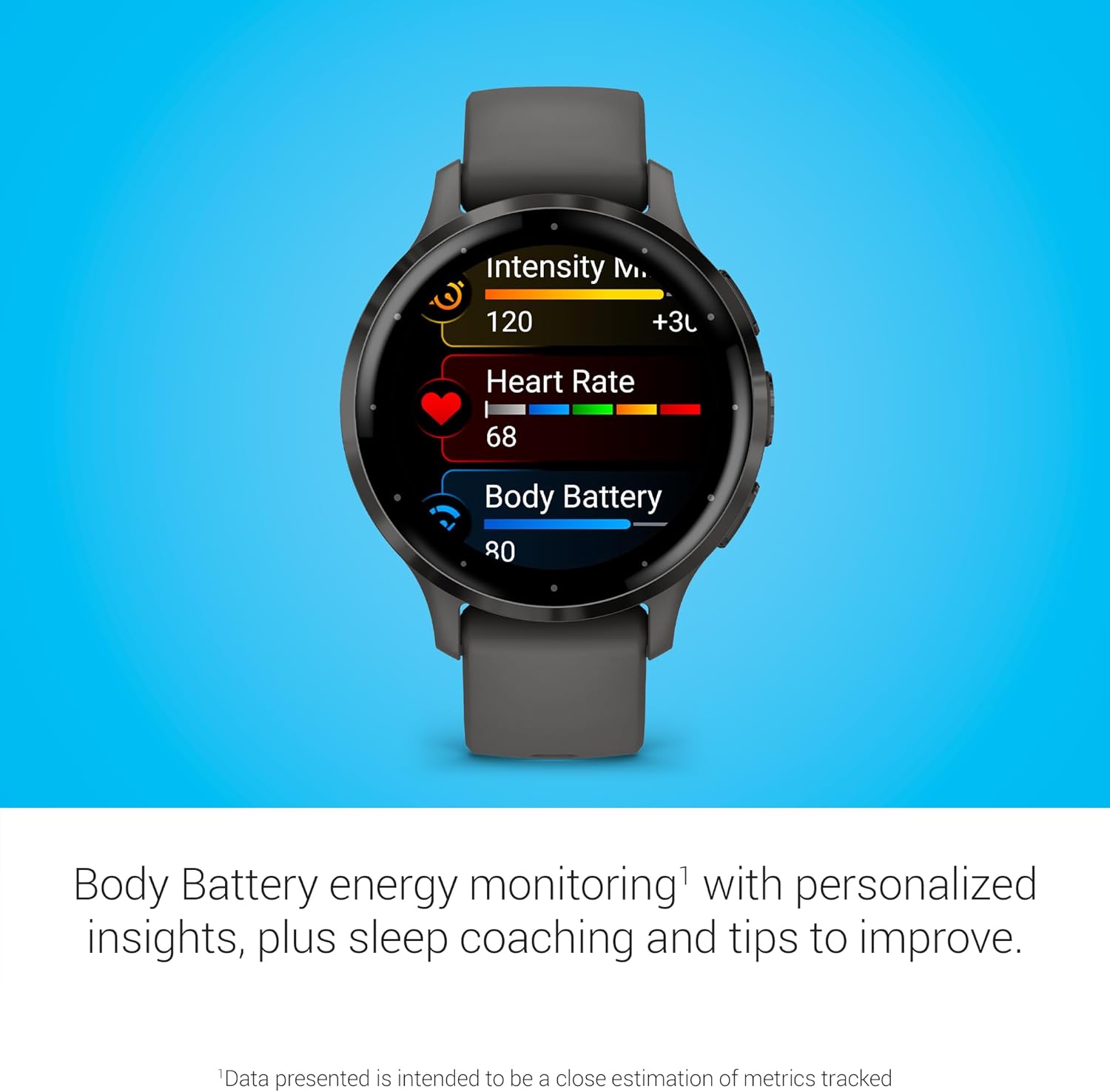 Garmin Venu 3S Running GPS Smartwatch with AMOLED Display  Advanced Health  Fitness Features  Up to 14 Day Battery Life with Signature Power Bundle | Slate with Pebble Gray Silicone Band