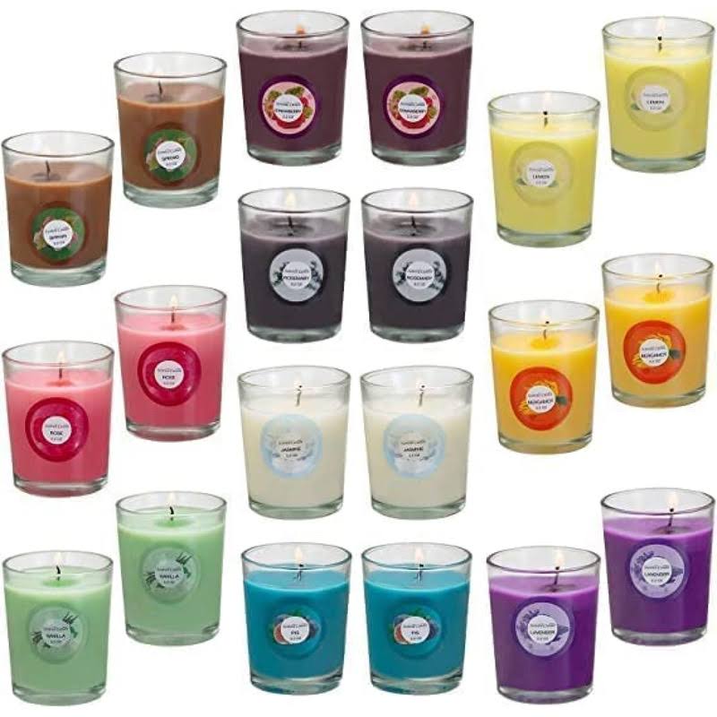 pliadvbu 20 Pack Strong Scented Candles Gift Set with 10 Fragrances for Home and Women, Aromatherapy Soy Wax Glass Jar Candle