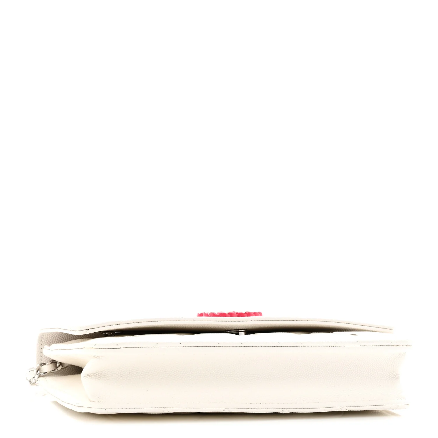 Caviar Quilted Chanel 19 Wallet On Chain WOC White Pink