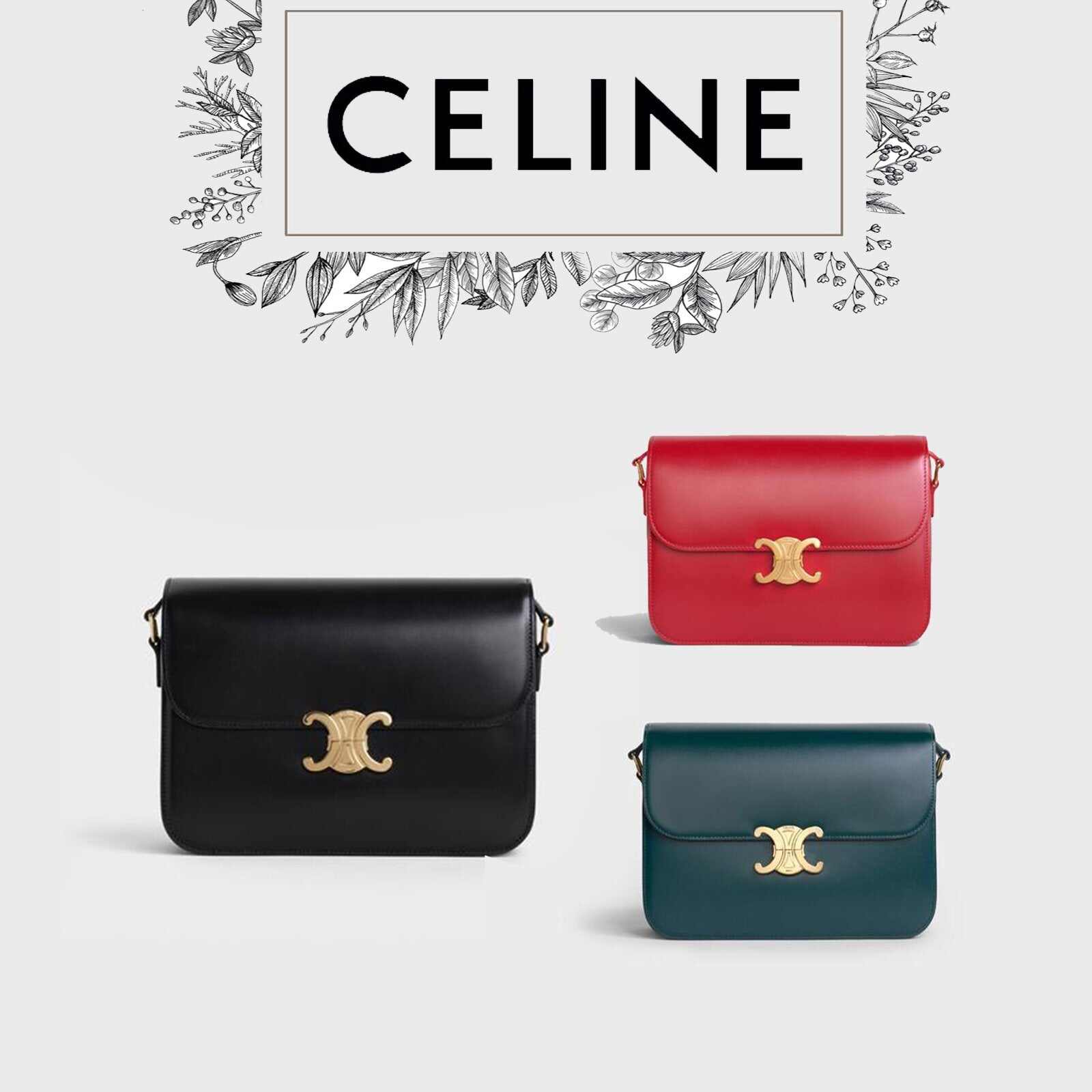 CELINE【セリーヌ】★大人気商品★スモール / トリオンフキャンバス & カーフスキン★-全3色