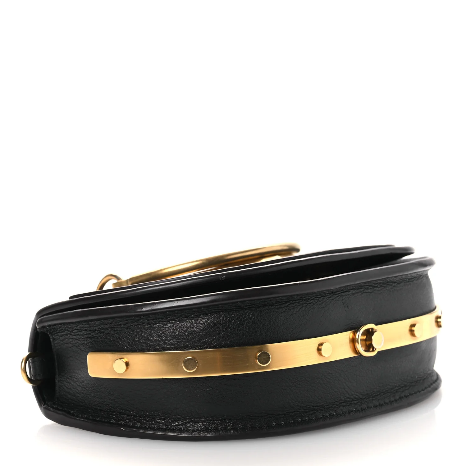 Calfskin Small Nile Bracelet Minaudiere Bag Black