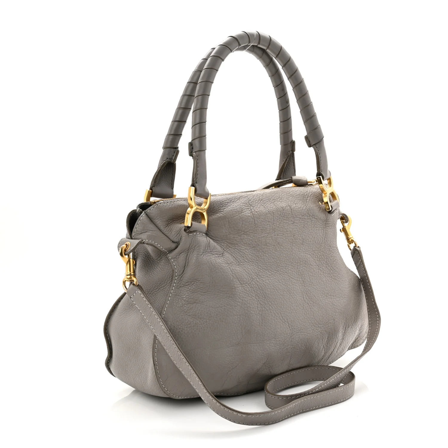 Calfskin Medium Marcie Satchel Cashmere Grey