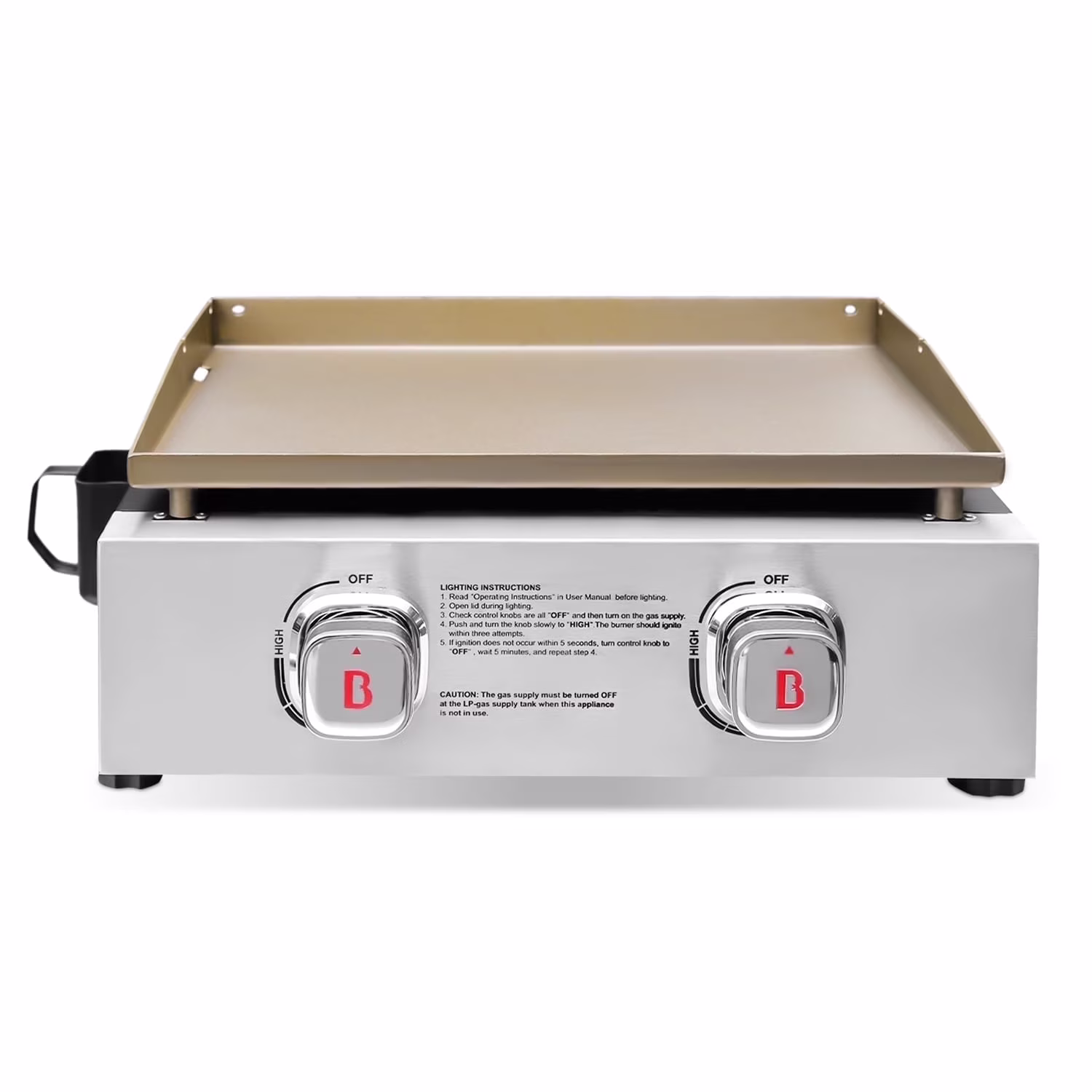 Grills 2-Burner Portable Propane Gas Tabletop Griddle, 22-Inch, 18,000 BTU, Steel(2 Burner+Lid) - Image 3