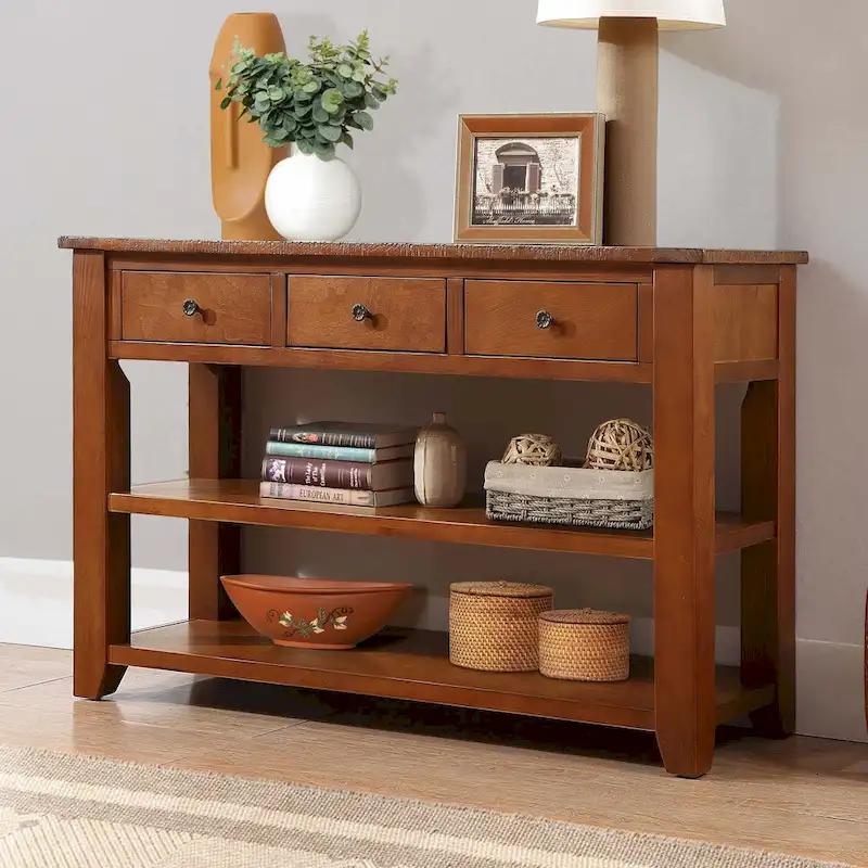 48-Inch Solid Pine Wood Console Table