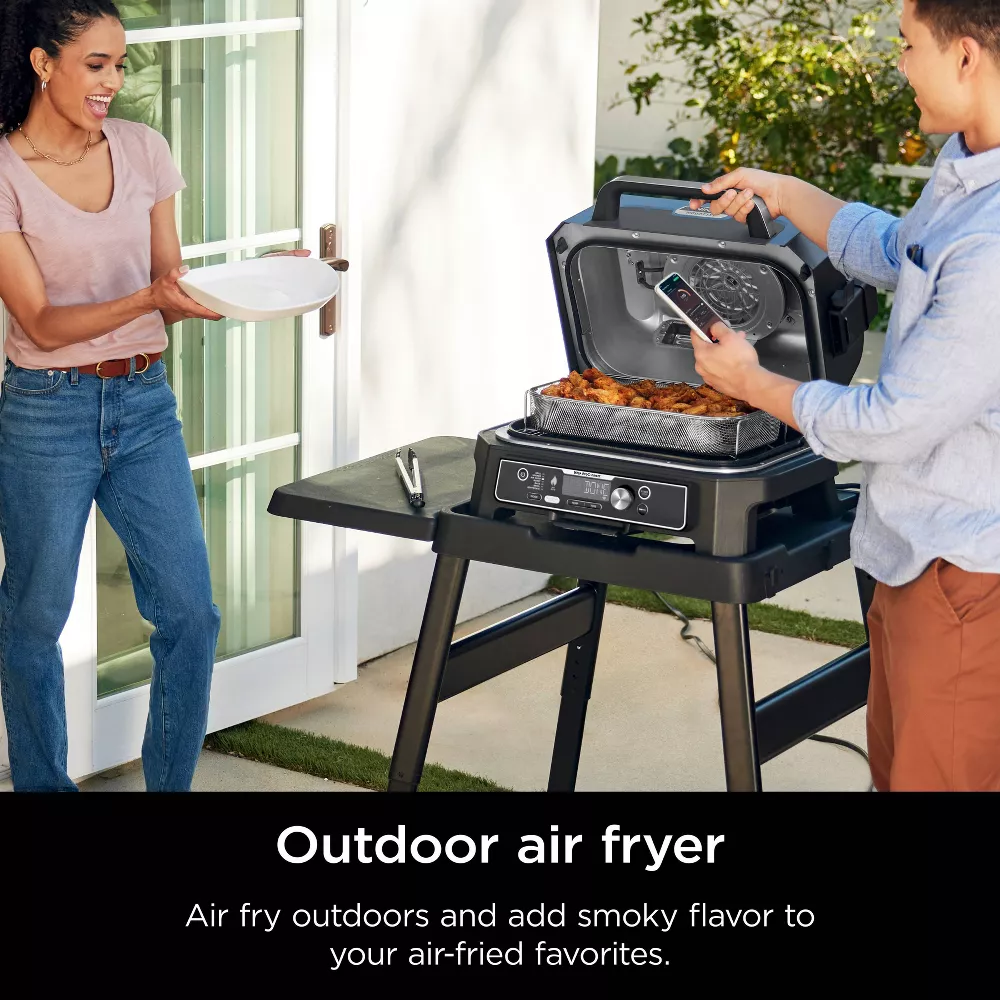 OG951 Woodfire ProConnect Premium XL Outdoor 7-in-1 Grill Smoker, App Enabled, Air Fryer, 2 Built-In Thermometers Blue - Image 5
