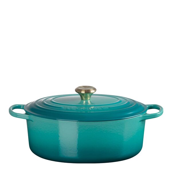 Signature støpejernsgryte oval 31 cm 6,3 L Bleu Riviera