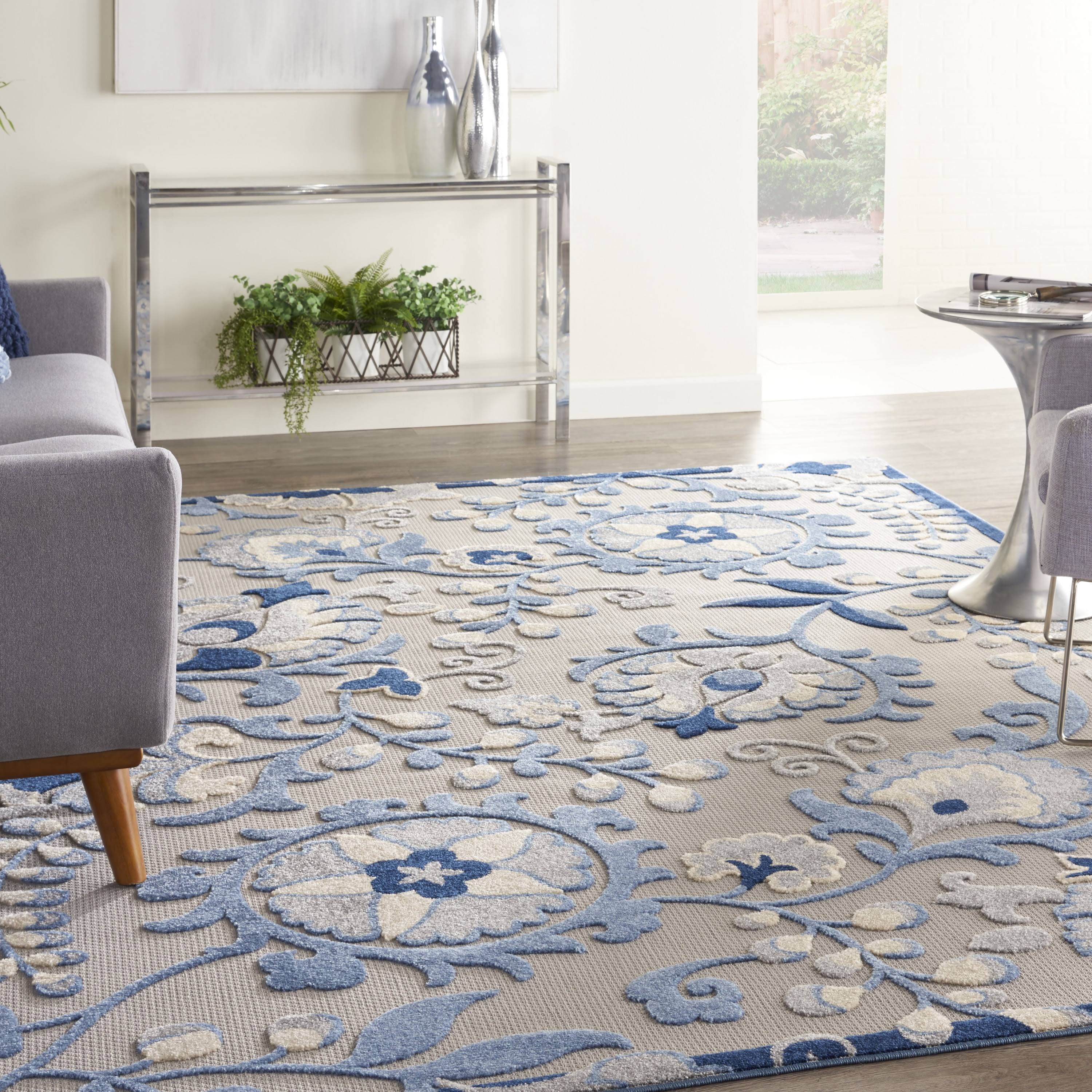 Nourison Aloha Blue / Grey Rug Size: 7' x 10'