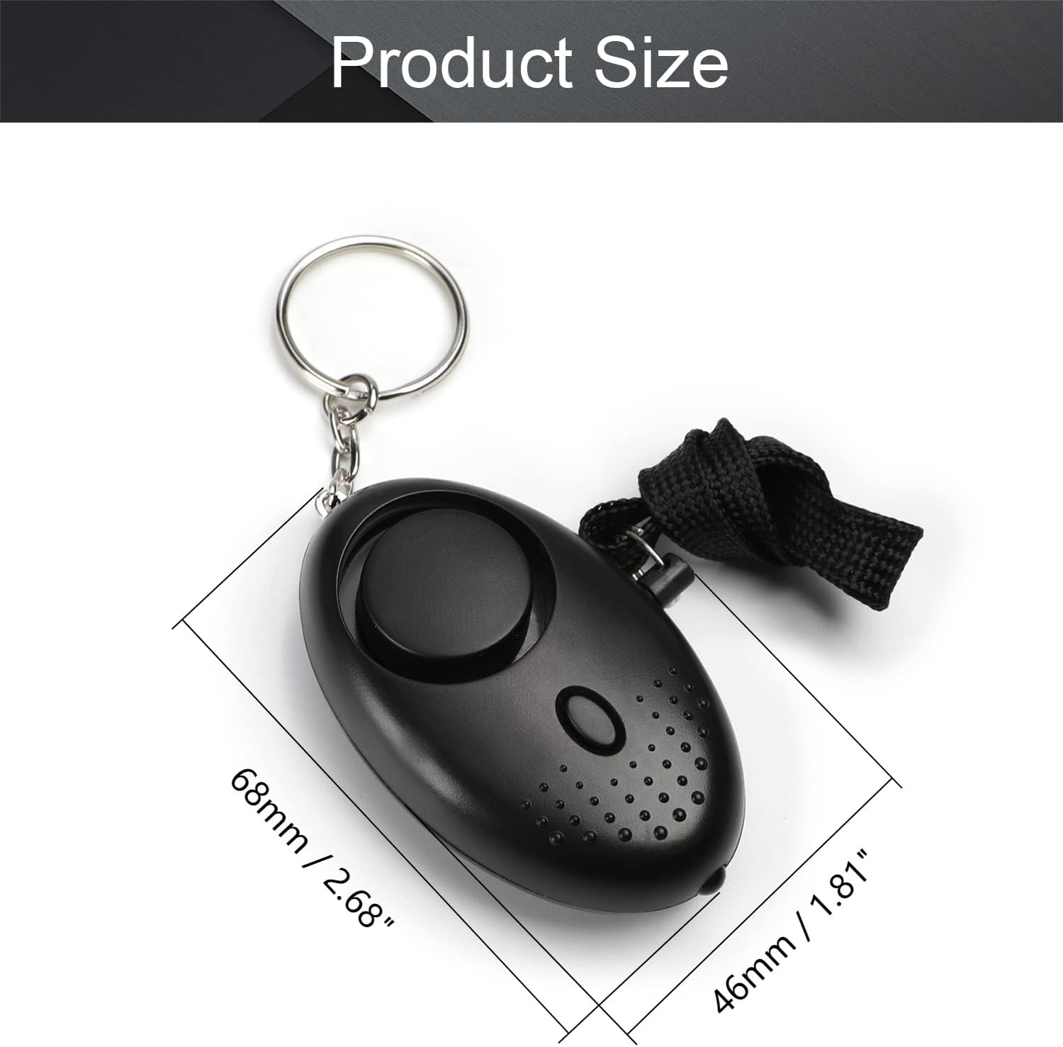 Othmro 2Pcs 120DB Personal Security Alarm Keychains Safe Sound Personal Alarms Emergency Safety Alarm Keychains with LED Lights for Women Men Children Elderly Bags Backpacks Suitcases Black