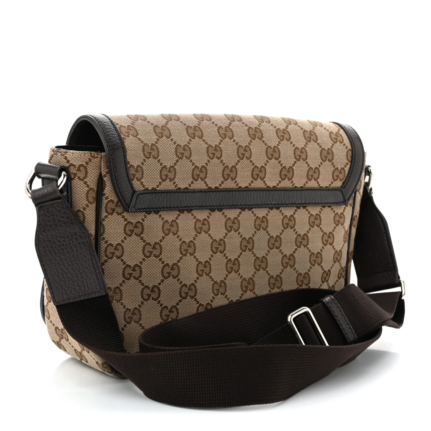 Monogram Flap Messenger Bag Beige Dark Brown