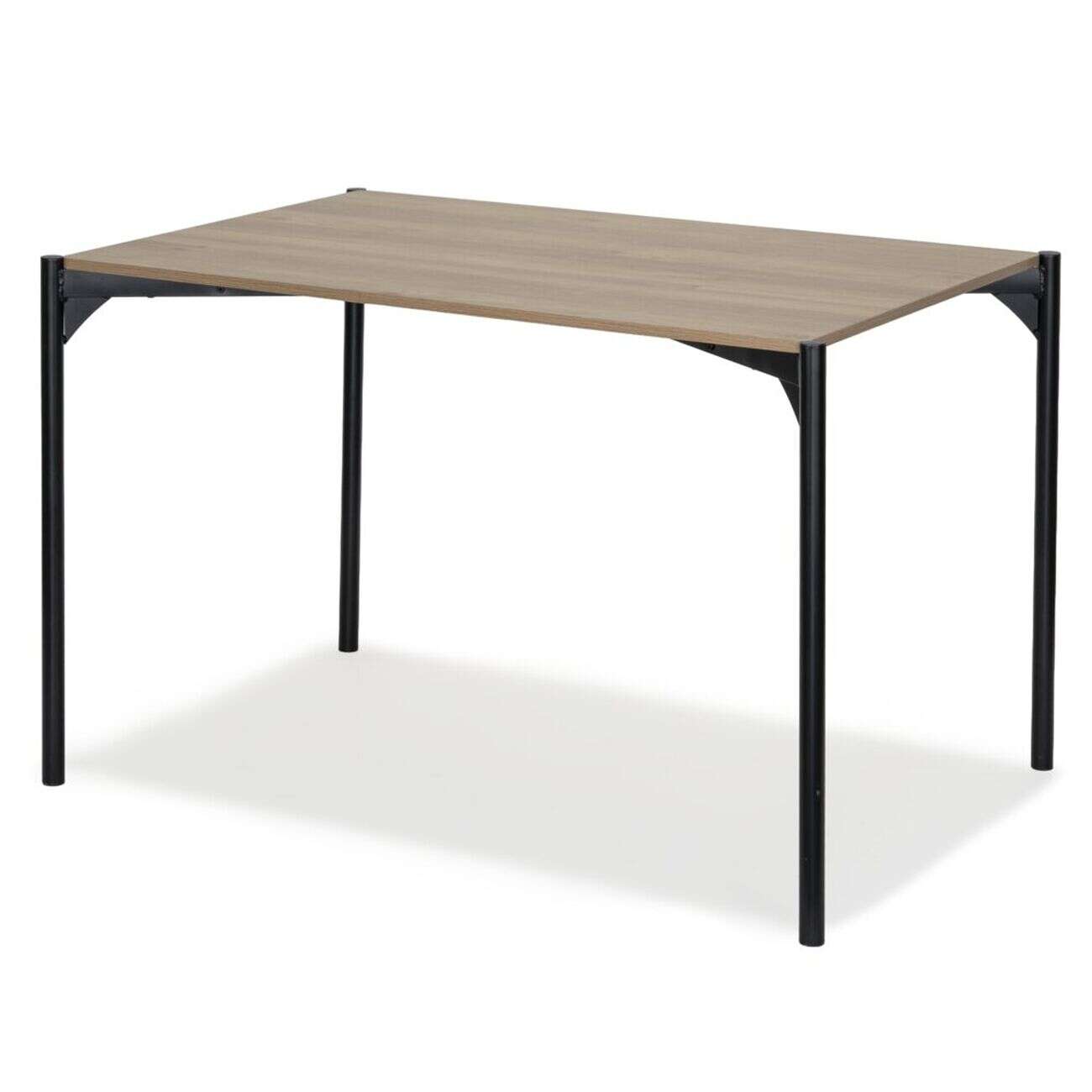 Table en bois 4 personnes pieds métal noir Luffi 120x80xH75cm