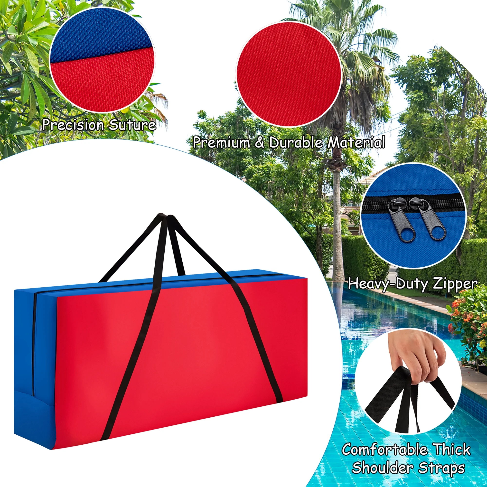 Giant 4 in A Row Jumbo 4-to-Score Game Set W/Storage Carrying Bag for Kids Adult(Red/Green) - Image 9
