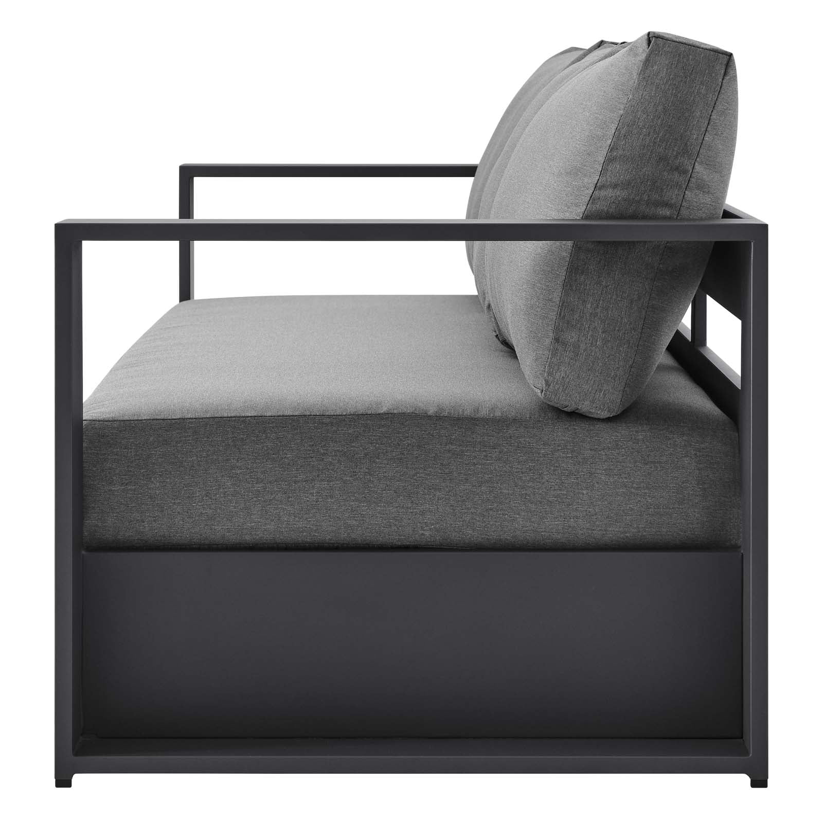 Lounge Sofa Table Set, Grey Gray, Aluminum, Metal, Fabric, Modern Contemporary, Outdoor Patio Balcony Cafe Bistro Garden Furniture Hotel Hospitality(Gray Charcoal) - Image 8