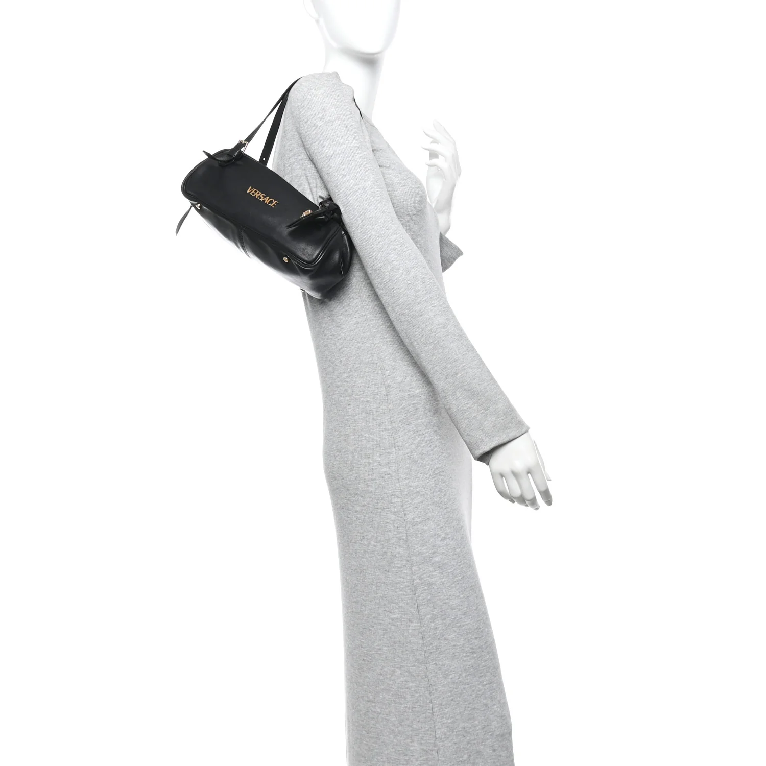 Lambskin Tag Bowling Bag Black