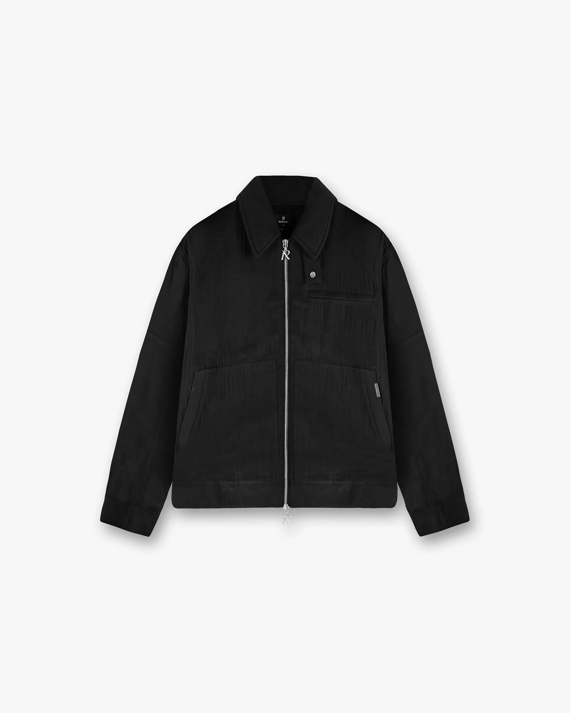 Crinkle Trucker Jacket - Black