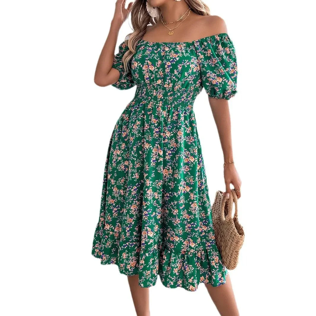 Sophie Paris | Robe mi-longue de plage à imprimé floral 3D