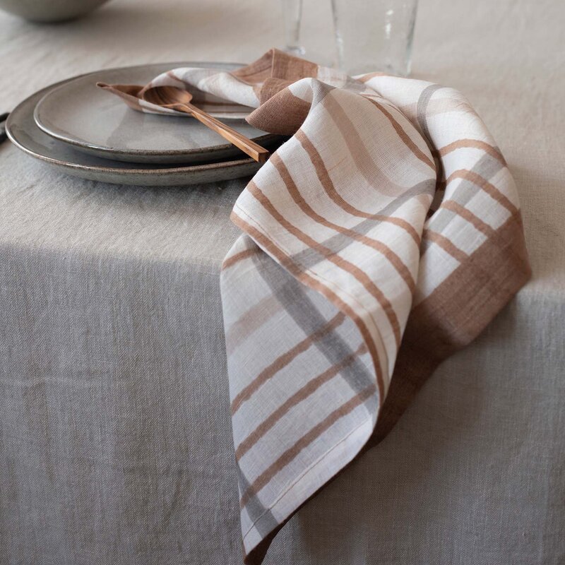 Ella serviett 50x50 cm hazelnut checkered