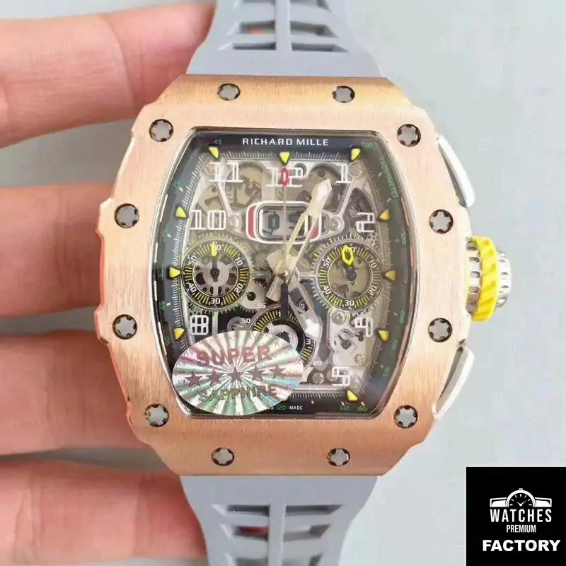 Richard Mille RM011 Felipe Massa Chronograph KV Factory Rose Gold Skeleton Dial