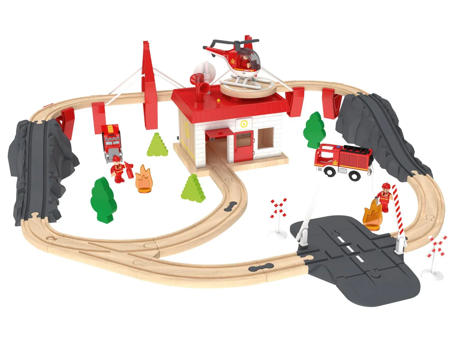 Playtive Set de chemin de fer en bois