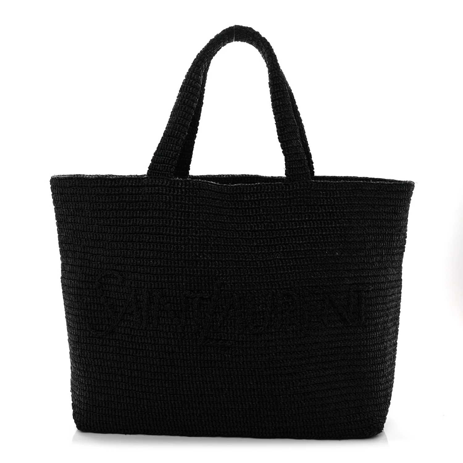 Raffia Wide Tote Black