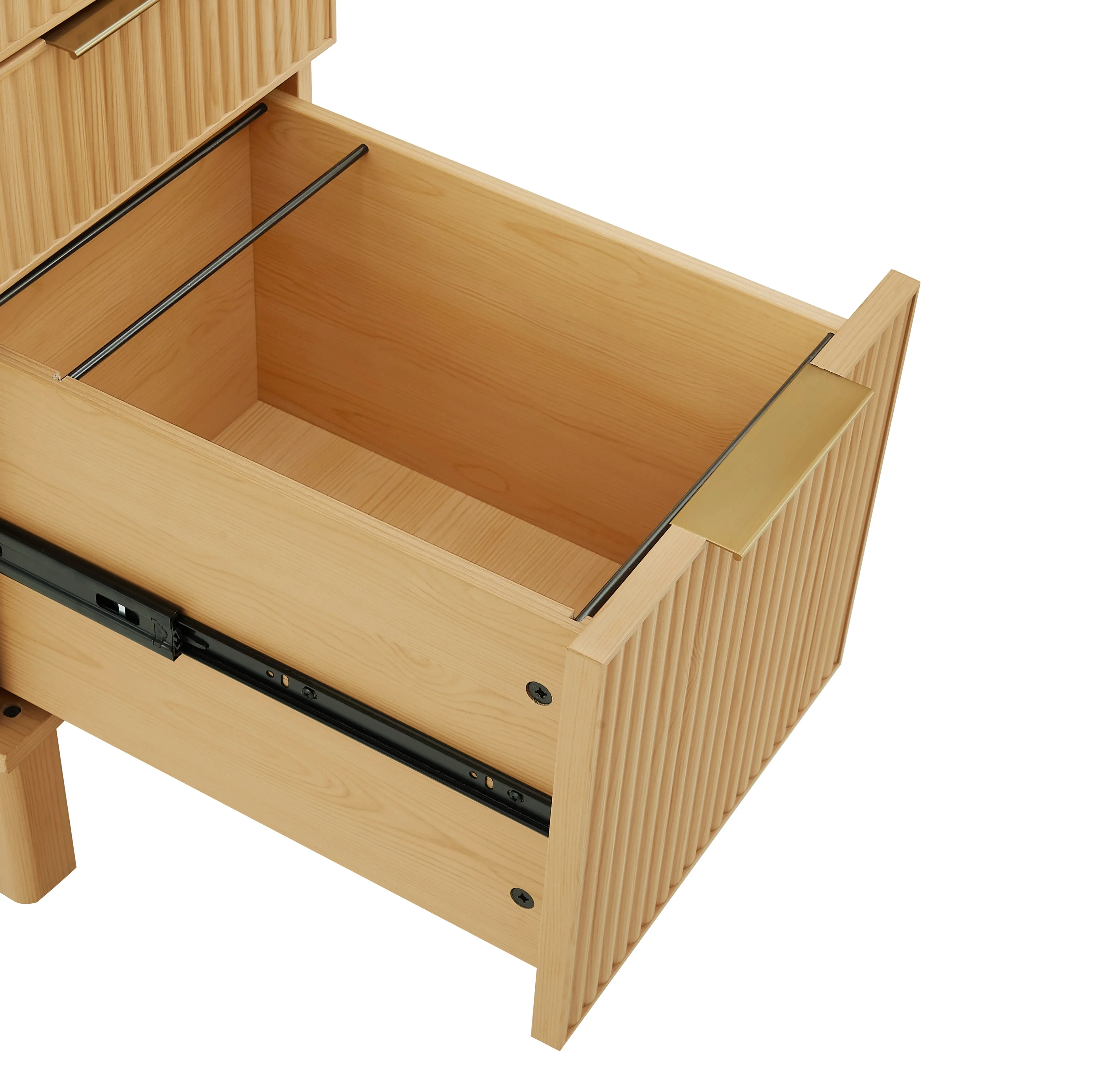 Better Homes & Gardens Lillian Fluted L-Shape Desk, Natural Pine Finish