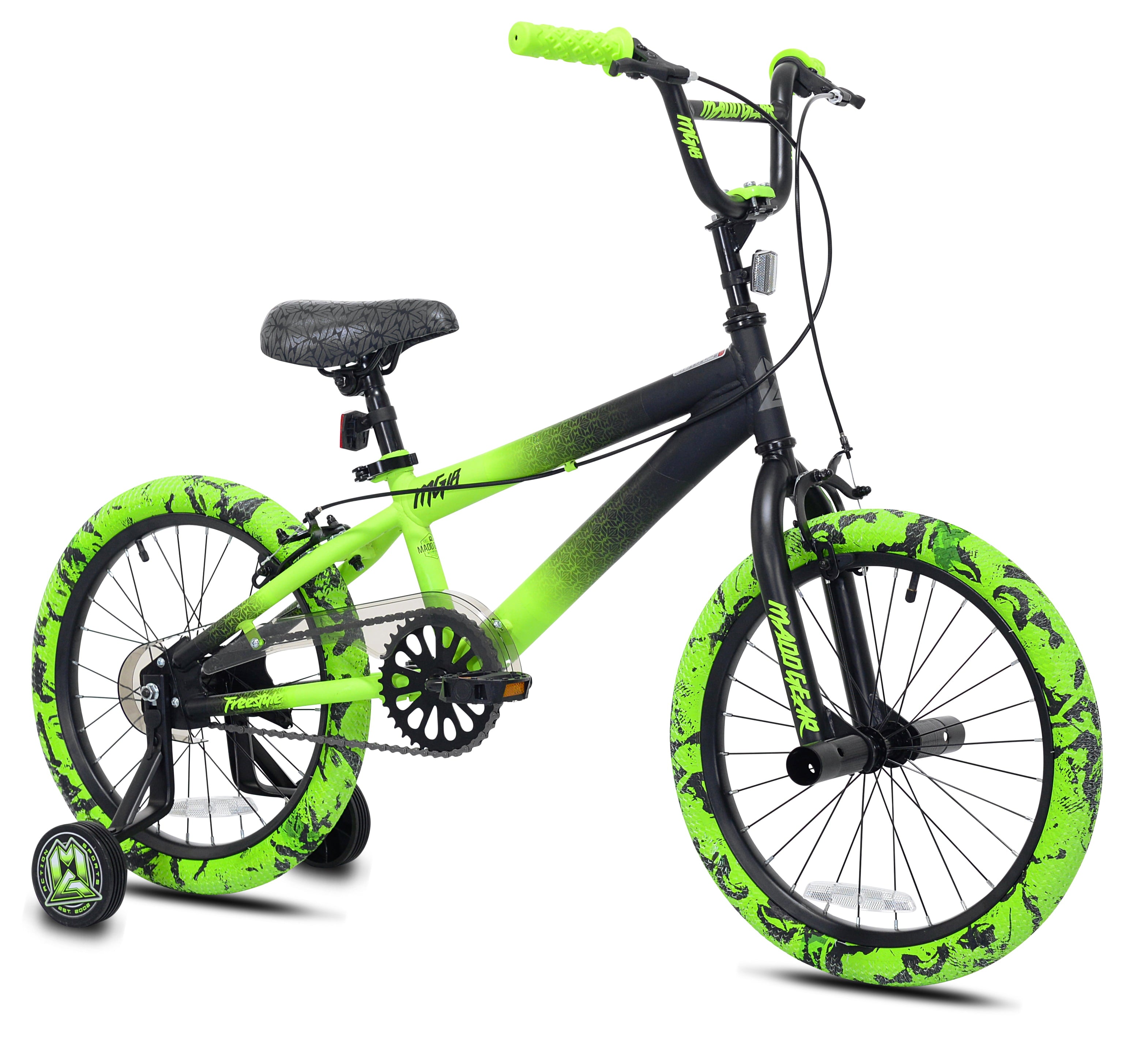 Bicycles 18 Madd Gear MG18 BMX Boy's Bike. Black and Green