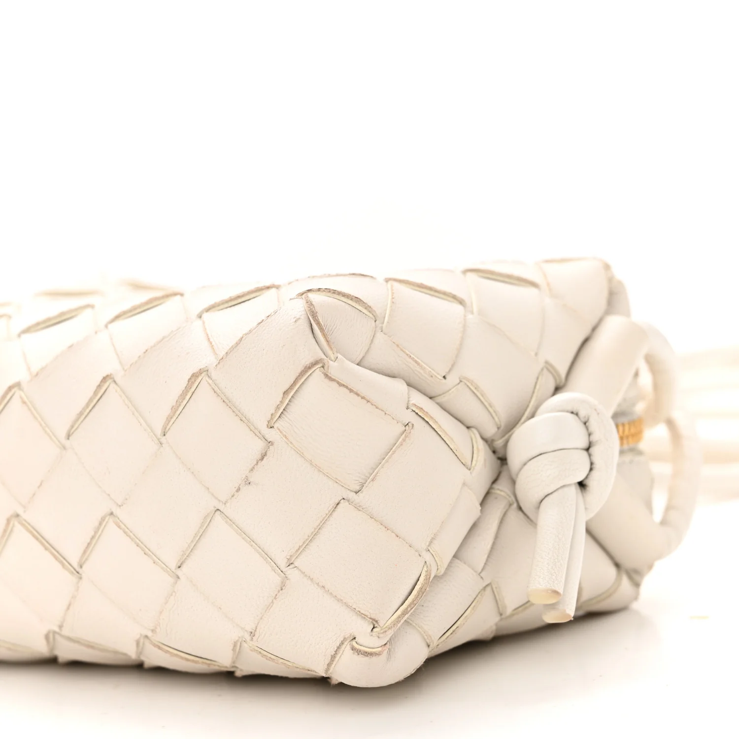 Nappa Intrecciato Candy Loop Camera Bag White