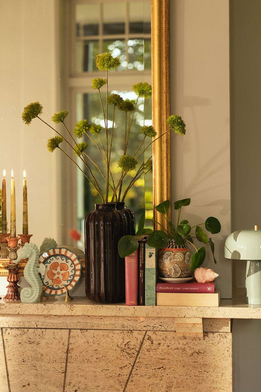 Goudkleurige messing standaard