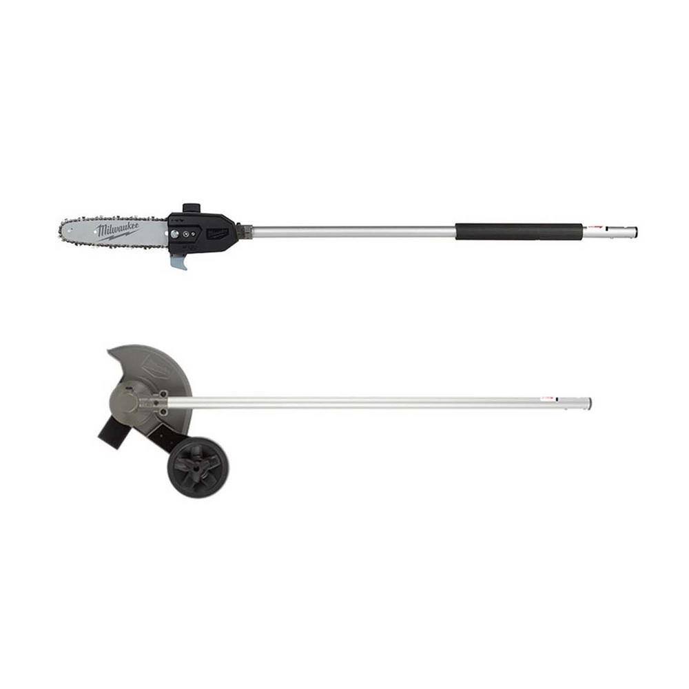 Milwaukee 49-16-2720-49-16-2718 M18 Fuel Quik-Lok 10 in. Pole Saw Attachment and 8 in. Edger Attachment (Tool-Only)