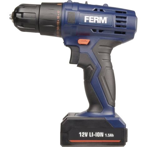 FERM CDM1119 Perceuse sans fil 12V - 2 batteries Li-Ion 1.5Ah incluses — vue 3