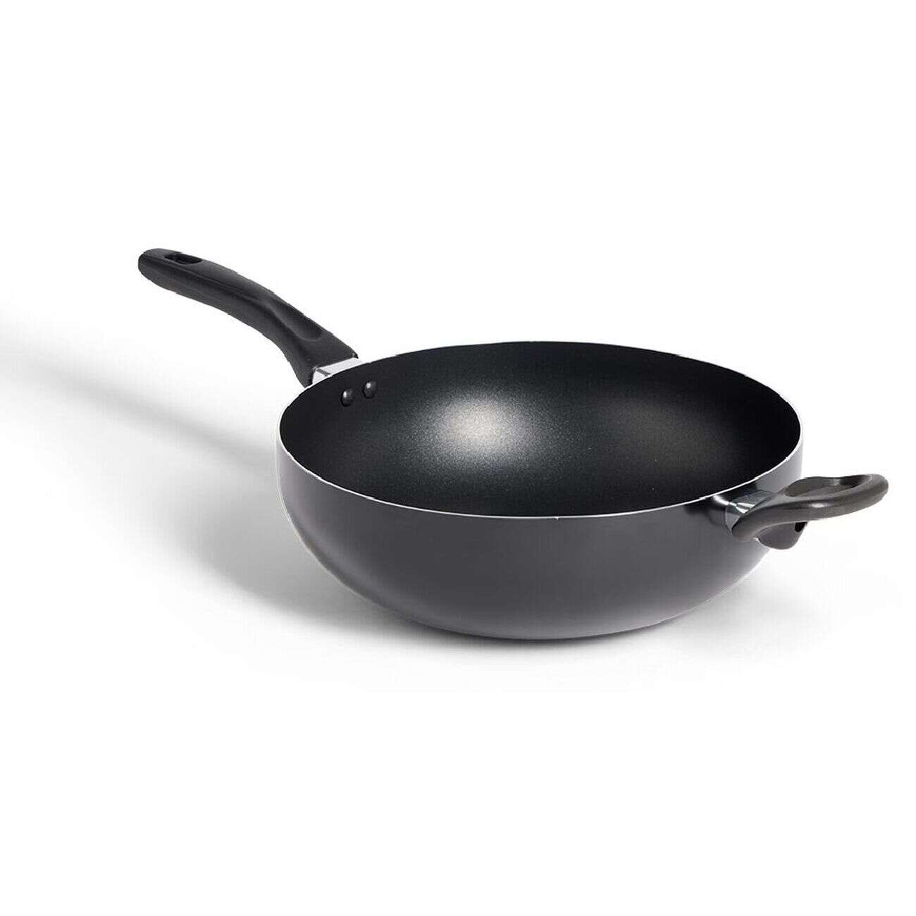 Wok tous feux sauf induction aluminium noir Ø28cm