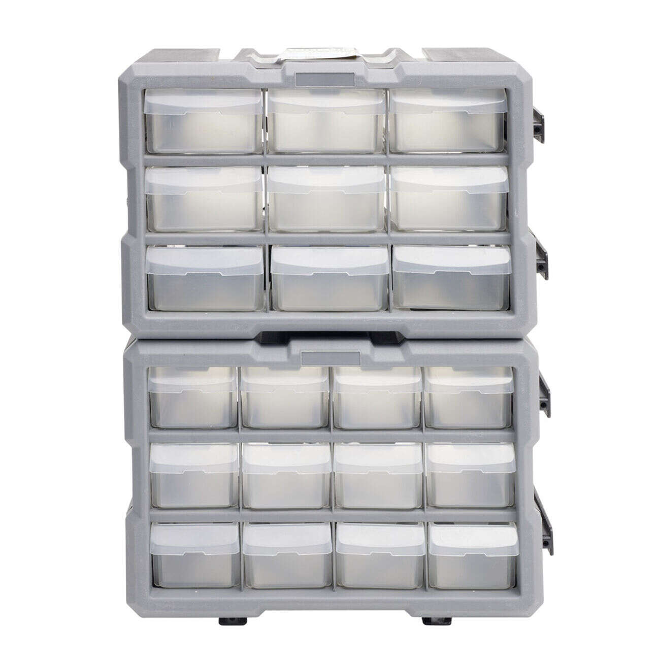 Rangement bricolage modulable plastique gris 9 casiers 28x17xH16cm