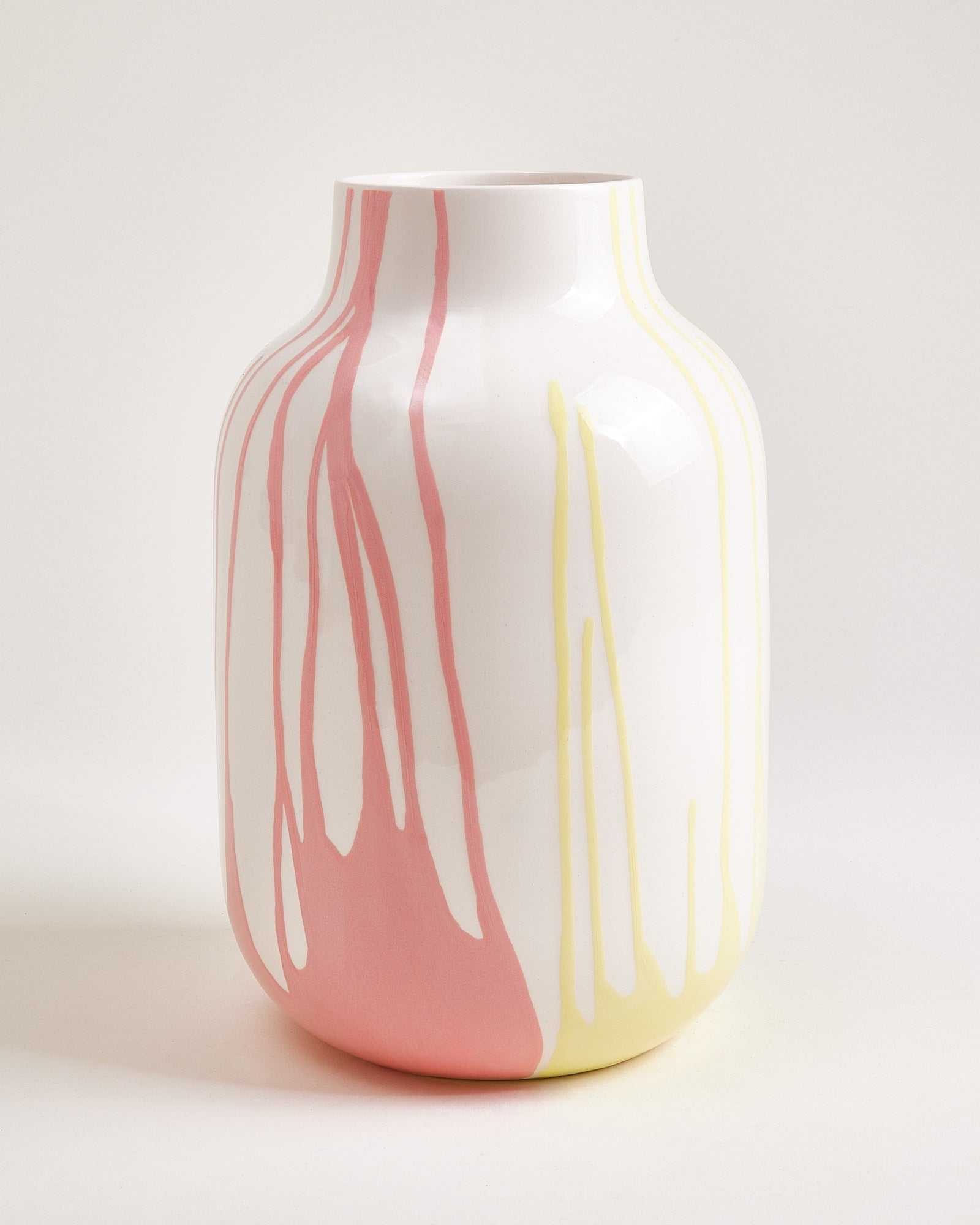NUNO - VASE L DRIP YELLOW PINK