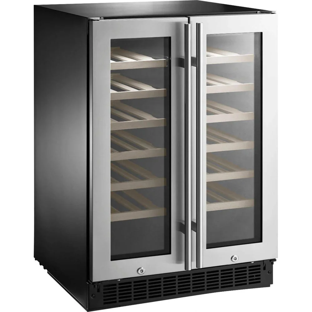 42-BOTTLE or 128-CAN Dual Zone Wine and Beverage Cooler with Glass Do