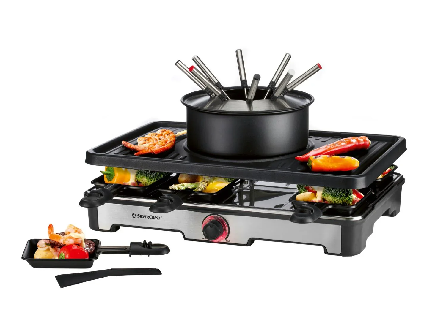 SILVERCREST Combinaison grill raclette et fondue Premium
