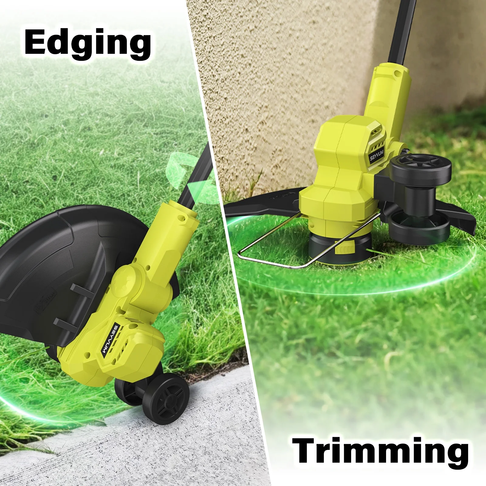 20V Cordless Lawn Care Combo Kit 12" String Trimmer Weed Trimmer with 6 Spool Lines, Electric Leaf Blower for Edging Cleanup, 4.0Ah Battery Charger(20 V) - Image 7