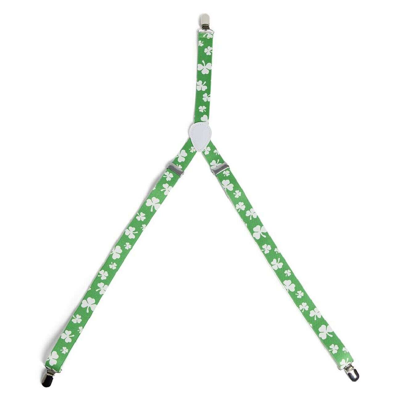 Kit bretelles, lunettes et noeud papillon Saint-Patrick vert