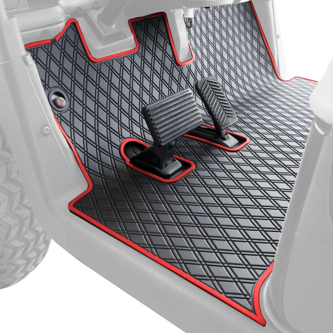 EZGO RXV Golf Cart Mat, Full Coverage Golf Cart Floor Liner Mat Only Fits EZGO RXV (2008-2022) 2Five (2009+) Black with Red Trim(Red Trim) - Image 2