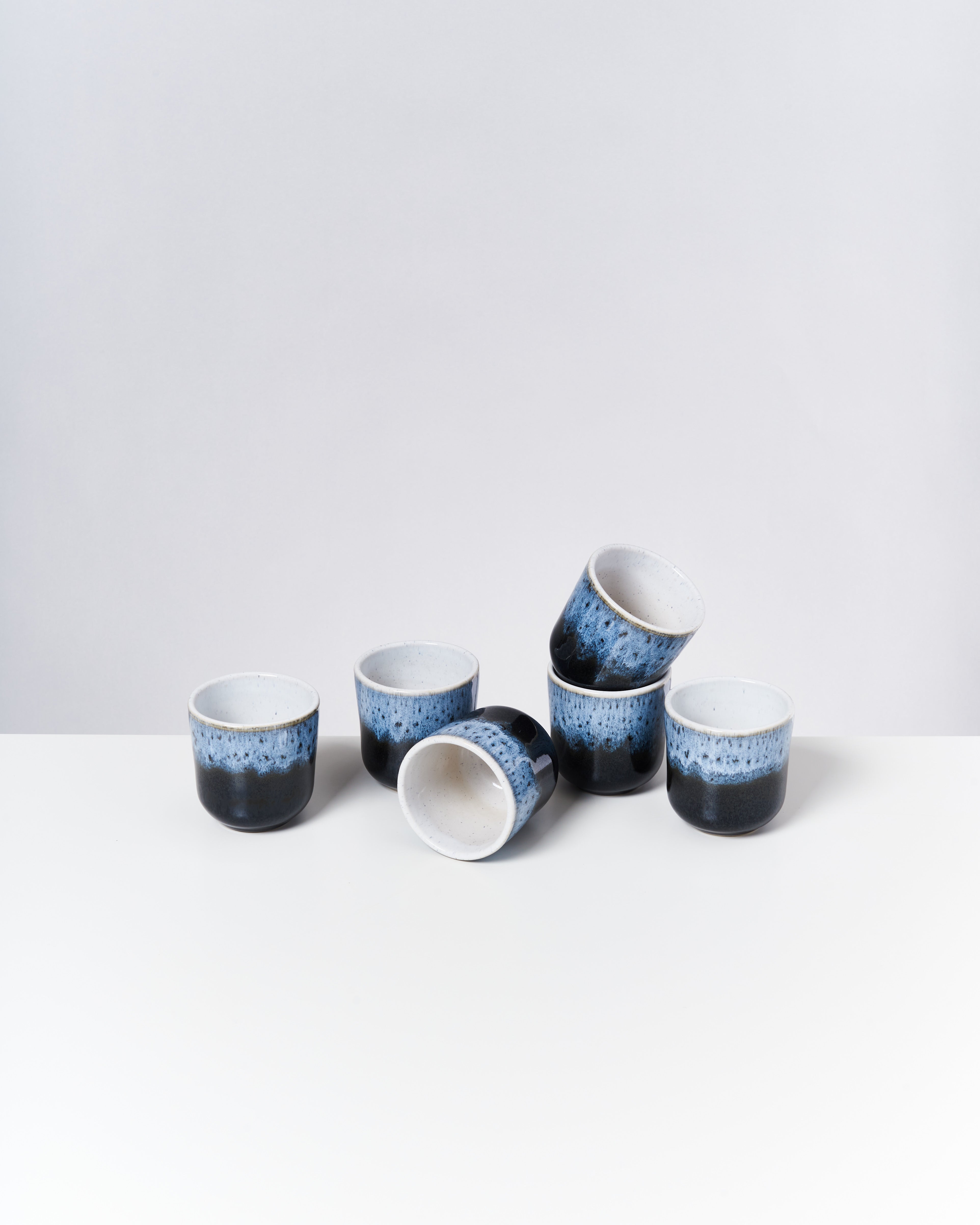 ALCACHOFRA - SMALL CUP BLACK-BLUE SET OF 6